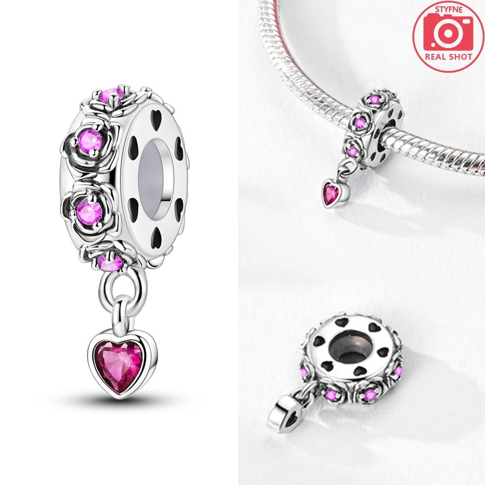 Charms Beads Pendant Lotus Tulip Rose Carnation Flower Series Original Copper Bead Fit Bracelets Women Jewelry Gift