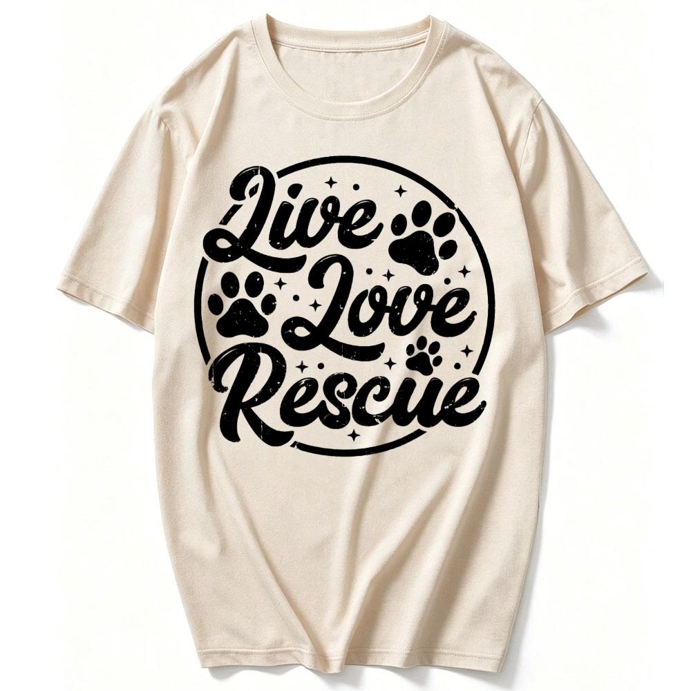 Dog Lover Adopt A Dog Or Cat Cute Adoption Live Love Rescue Tshirt Streetwear Funny Outdoors High Quality Cotton Shortsleev