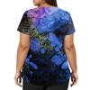 Damen-Nurses-Top mit strukturiertem Print, V-Ausschnitt, kurzen Ärmeln, zwei Taschen und seitlichem Schlitz am Saum, Medizinische Uniform
