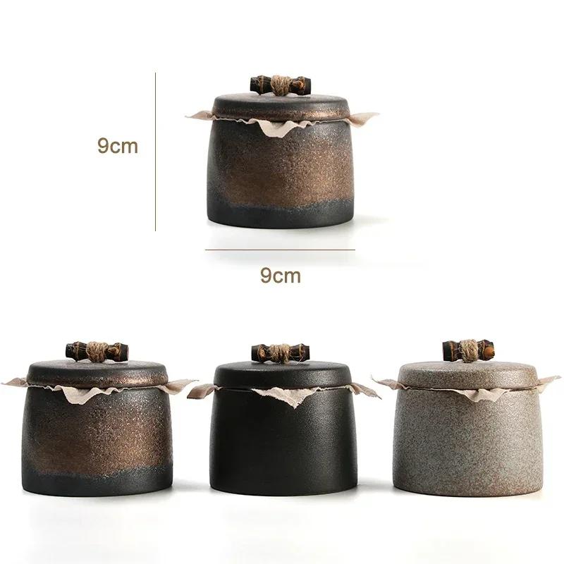 Keramik Feuchtigkeitsdichter Versiegelter Behälter Teebehälter Organizer Heimaufbewahrungsbehälter Retro Schwarz Keramik Feuchtigkeitsdichte Versiegelte Dose Teedose