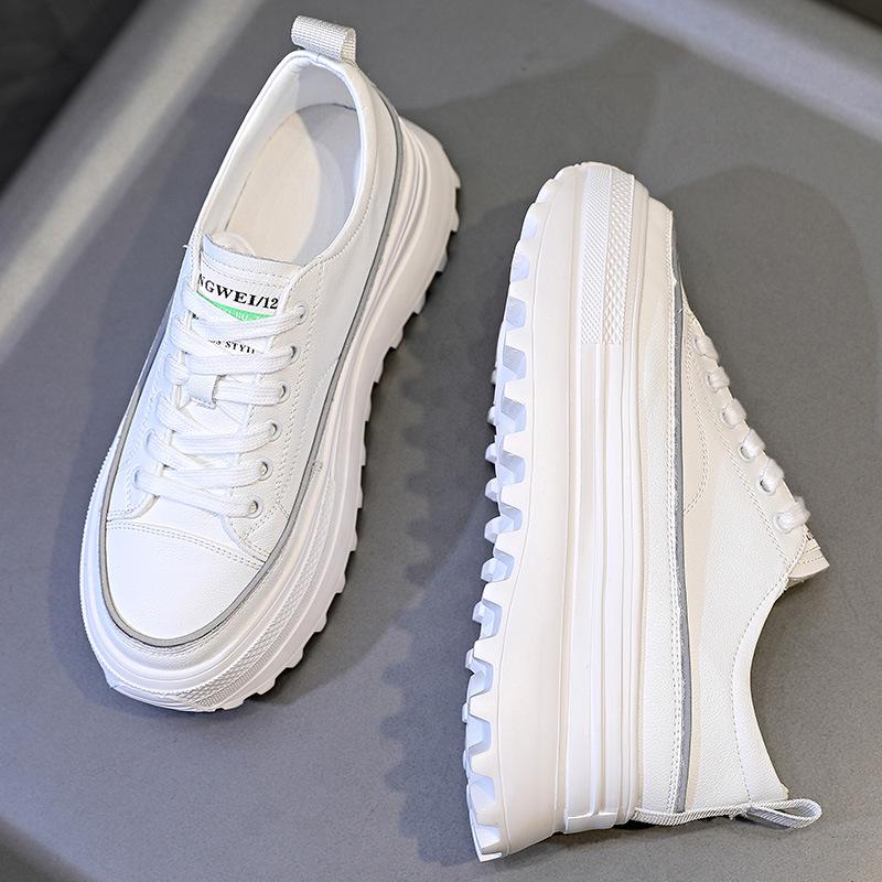 Korean Style Women's Platform Height-Increasing Shoes - 7cm Thick Insole, Versatile Single Lining for Spring/Autumn 2021