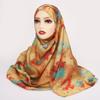 Breathable Satin Scarf Ethnic Long Scarf Elegant Headscarf  Party