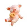 Søt Resin Penger Lucky Pig Figur Statue DIY Miniatyr hagebord ornament
