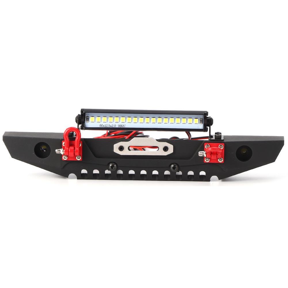 Anticollision Front Bumper with Spolights RC Car Parts Fit for TRX4 Axial SCX10 90046 1 10 RC Crawler Car