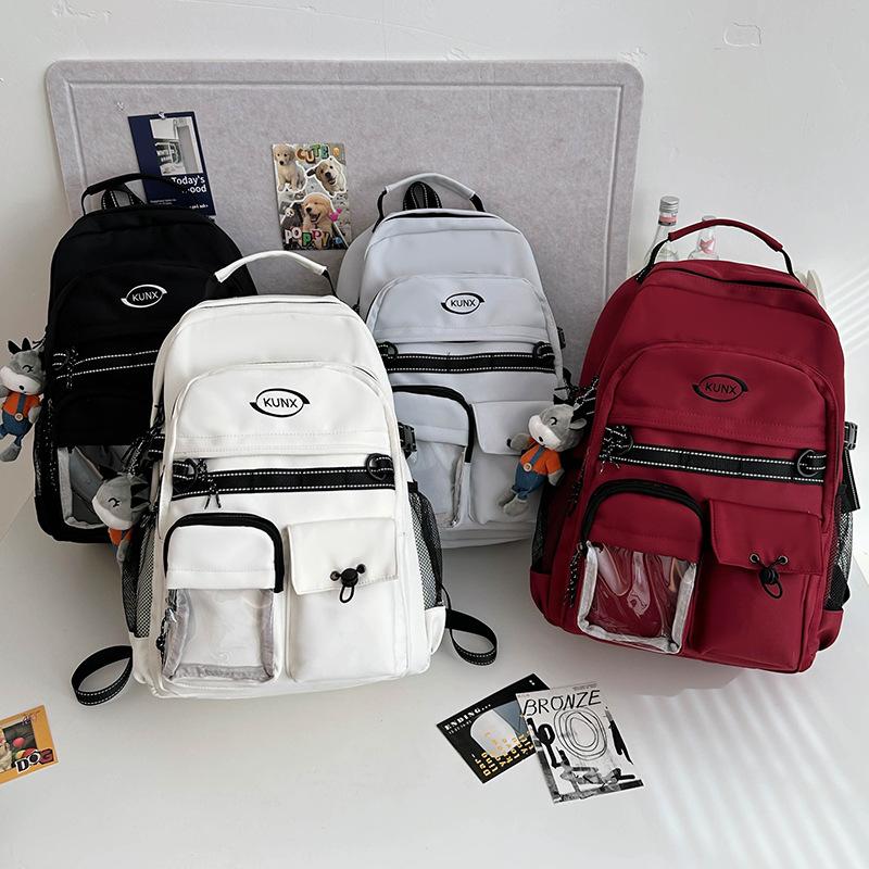 New schoolbag ins niche college style junior high school students versatile large-capacity backpack college backpack
