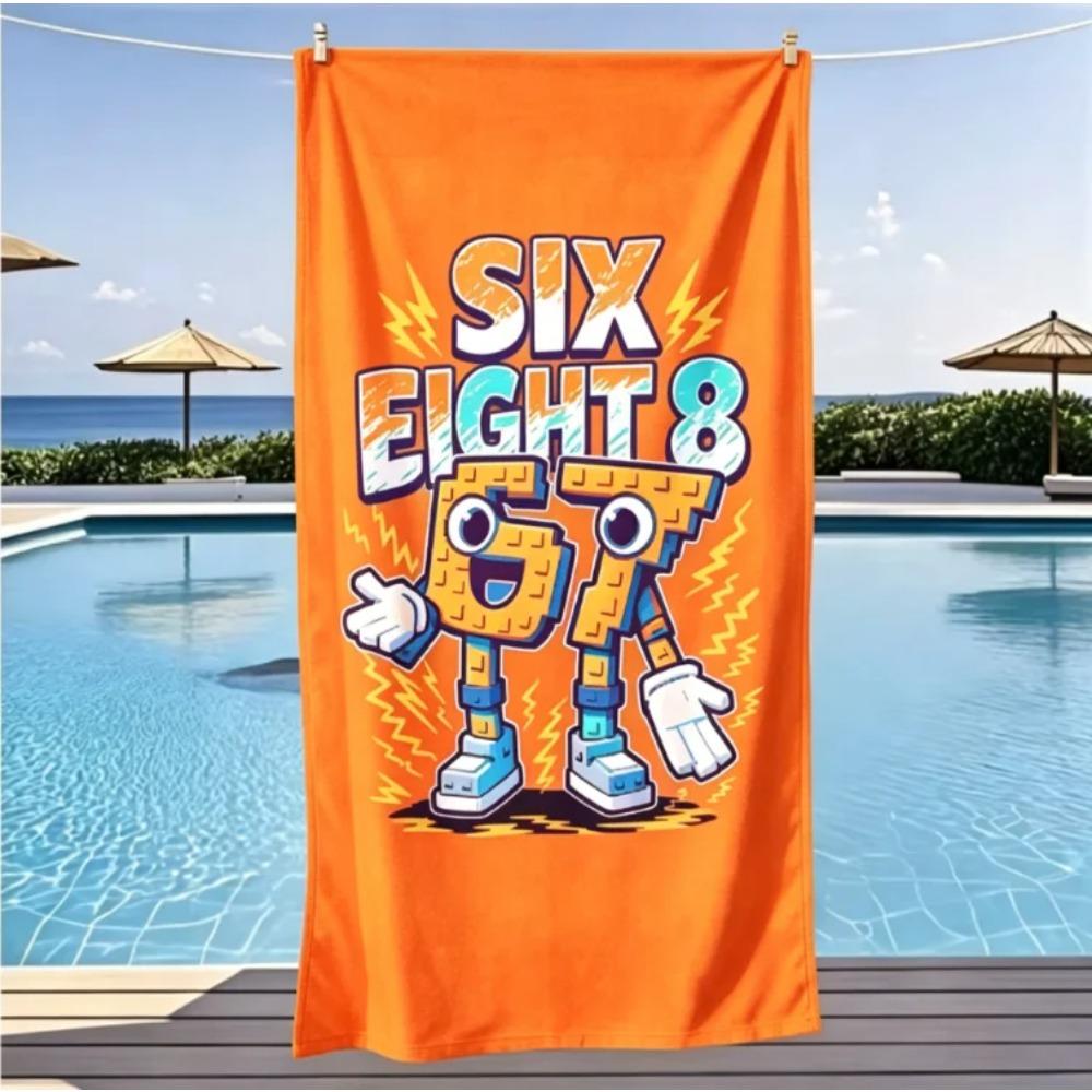 Graffiti-Stil SIX SEVEN Strandtuch, Großes Mikrofaser-Sandfreies Schnelltrocknendes Handtuch für Sommerurlaub Strandtuch Handtücher Badezimmer