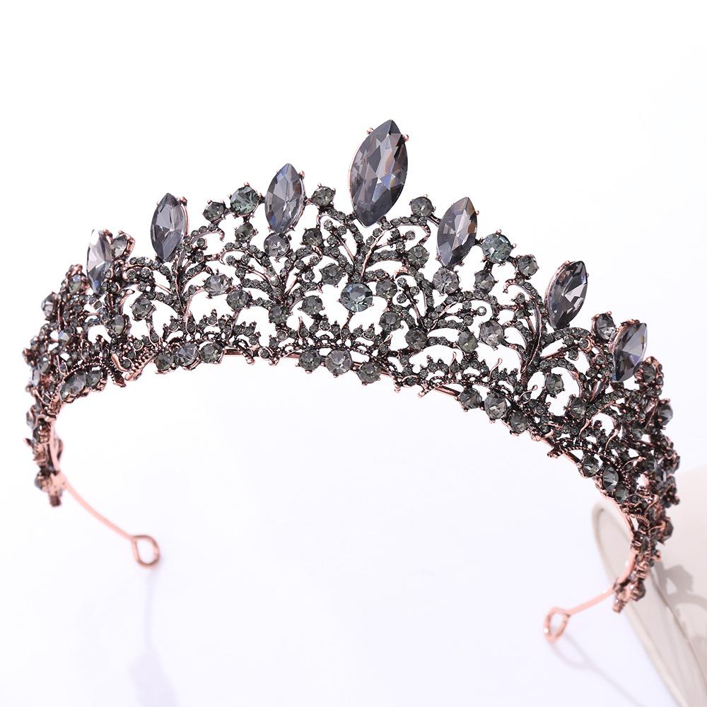 Coroană barocă violet negru retro rochie coroană cristal diamant mireasă diademă nuntă