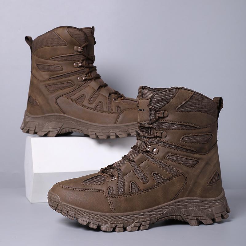 Men Outdoor Hiking Shoes High Top Waterproof Men's Tactical Boots Large Size 47 Sneakers Hiking Boots Non Slip Motorcycle Boots