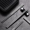 Chopsticks Non-slip Stylish Healthy Light Weight Chinese Stainless Steel Reusable Metal Chopstick For Sushi Food Tableware
