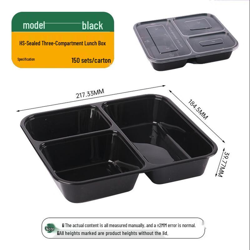 

Утолщенная одноразовая ланч-бокс с 3 отделениями для еды на вынос