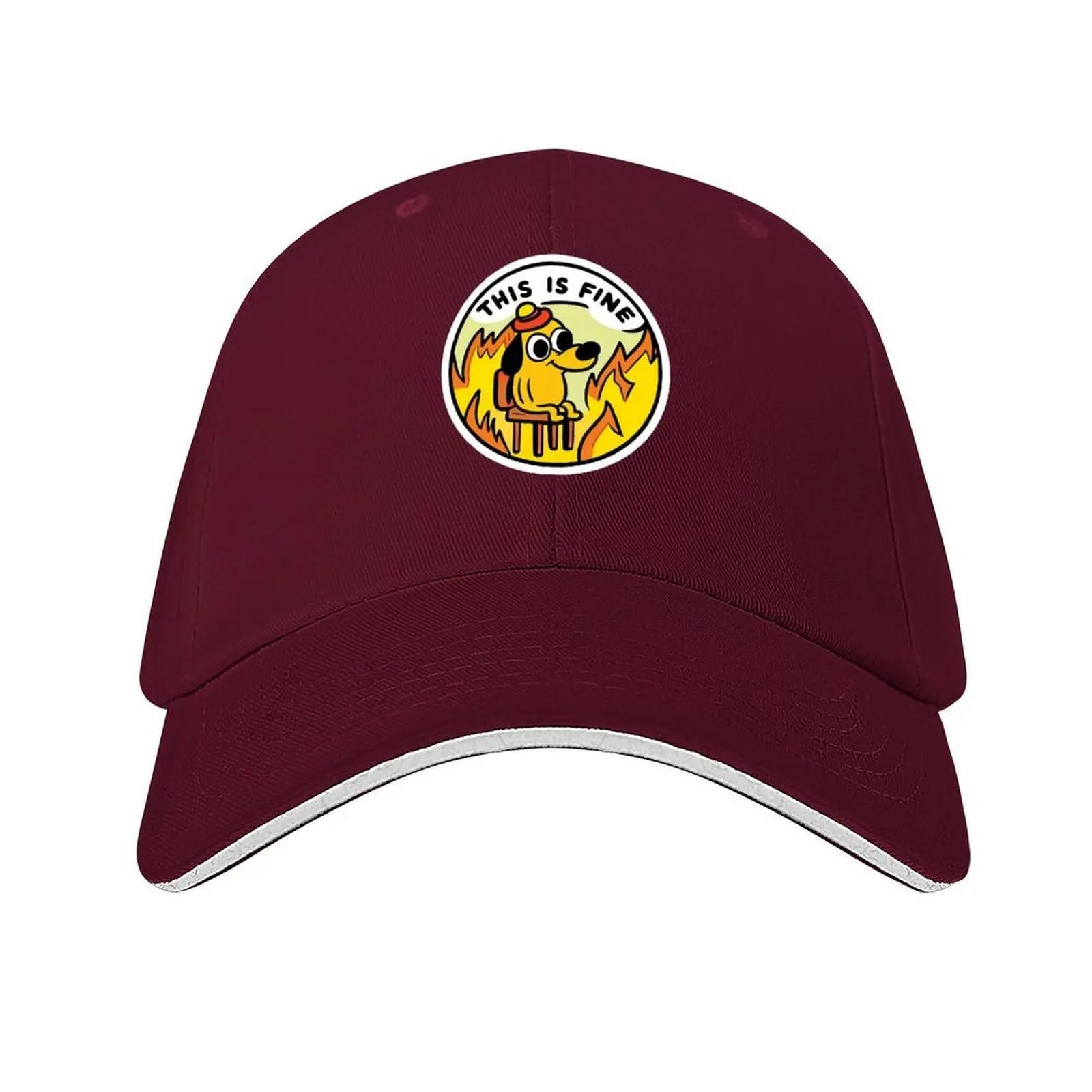 

This is fine dog Baseball Cap Wild Ball Hat foam party Hat New Hat sailor cap for Unisex Luxury Women Unisexs