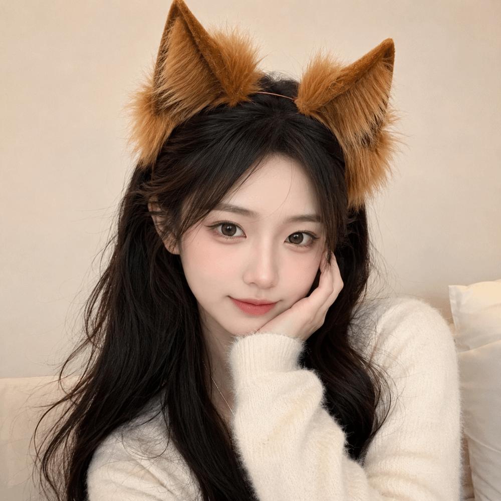 Fluffy Cosplay Headwear Plush Animal Hair Hoop Lolita Cat Ears Headband Cosplay Costume