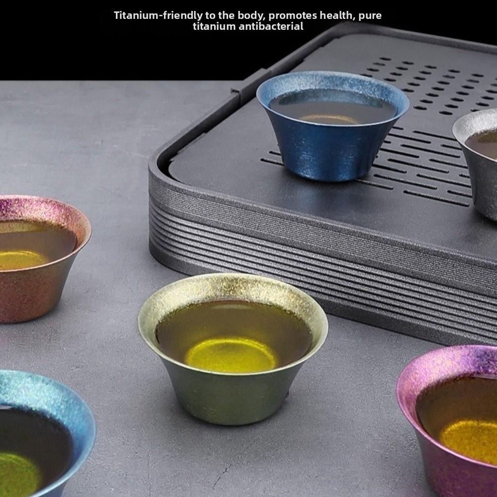 Heat Insulated Titanium Tea Cup Double Wall Chinese Tea Cup Gongfu Tea Cup  Camping and Travel