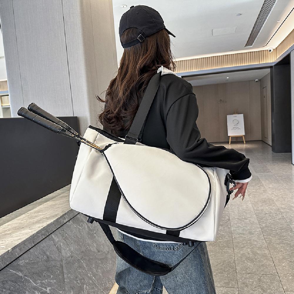 1pcs Tennis Gym Bag for Women, Holds 2 Rackets with Shoe Compartment & Wet Pocket, Lightweight Overnight Weekender Bag