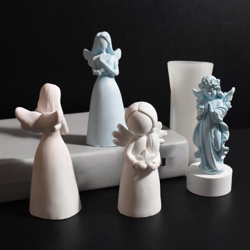 Heat Resistant 3D Angel Candle Mold Nonstick Mould for Artistic Home and Event Decoration Flexible Silicone Form