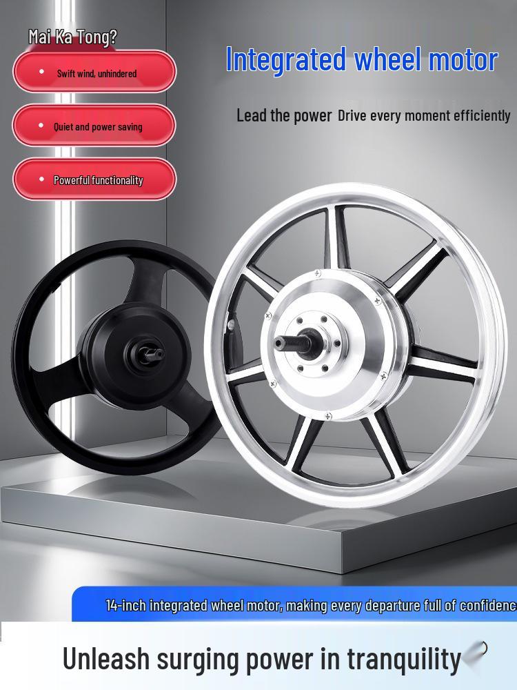 14-Inch Electric Vehicle Motor, 36V/48V, 350W/400W, Disc Brake, Front & Rear Drive Wheel Hub