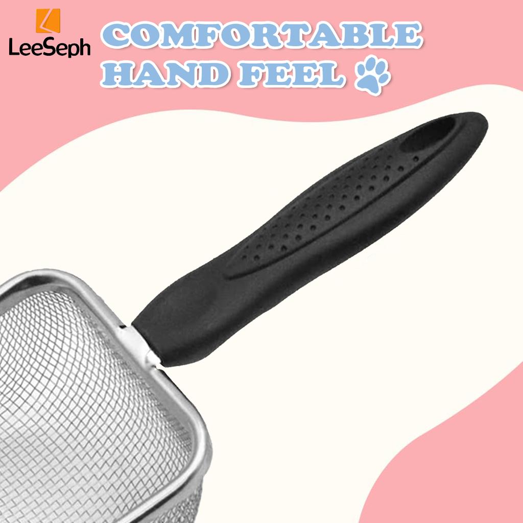 Cat Litter Scoop, Stainless Steel Mesh Litter Shovel, Litter Cleaner Corner Shovel, Fine Mesh Reptile Litter Cleaner Scooper