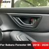 Pro Subaru Forester SK 2018   Uhlíkové vlákno Kryt misky vnitřní kliky dveří auta Lišta Doplňky vnitřních lišt