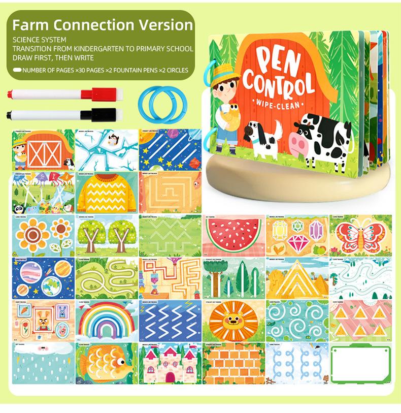 Non-Toxic Pen Control Training Cards For Preschool Reusable Alphabet Numbers Tracing Learning Activity Busy Book Educational Toy For Kids