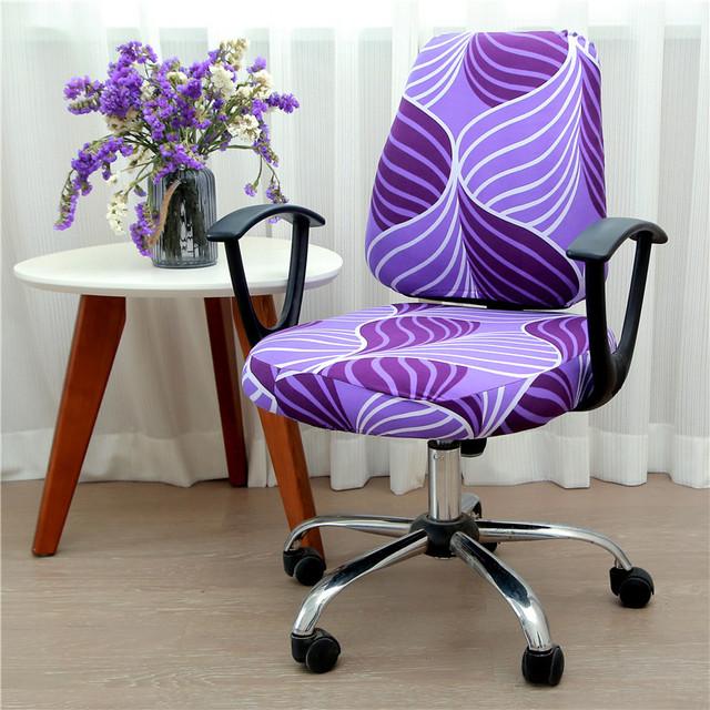 Printed Stretch Split Seat Cushion Cover Soft Stretchy Computer Sectional Chair Covers Home Decor Rotating Lift Office Dining Chair Protectors