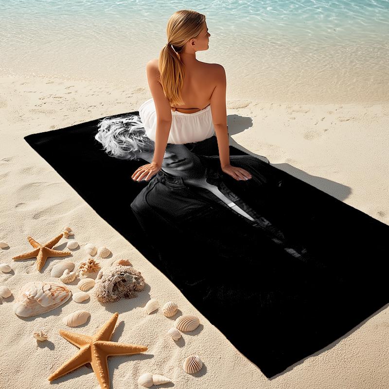 Beach Towel with Evan Peters2 Pattern - soft,absorbent,machine washable Lightweight&Modern,swimming,Travel Essentials