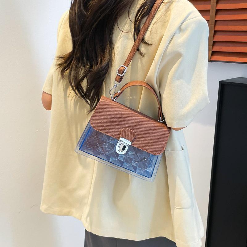 2025 new messenger bag women's fashion high sense translucent versatile single shoulder portable diagonal span saddle bag