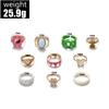 Fashion Personality Colored Butterfly Flower Mushroom Love 10-Piece Set Drip Oil Ring