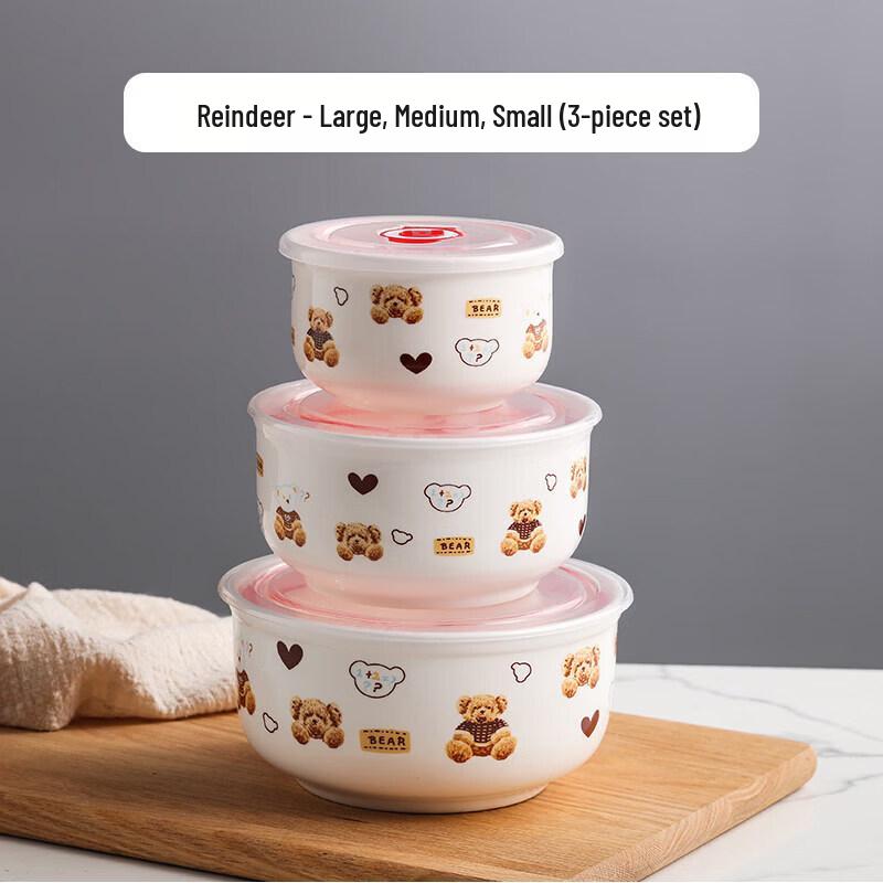 Qiwei Ceramic Microwave & Storage Bowl Set