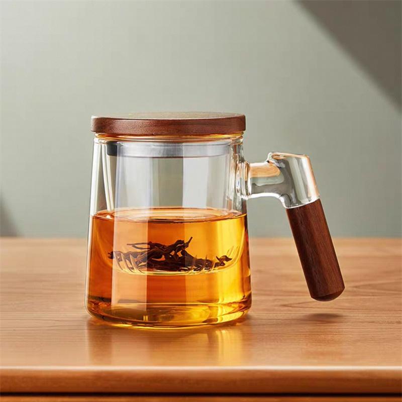 

400ml heat-resistant Glass Tea Cup With Infuser Steeper And Lid Brewing Loose Leaf Tea Flower Tea Separation Tea Mug 400ml чистый