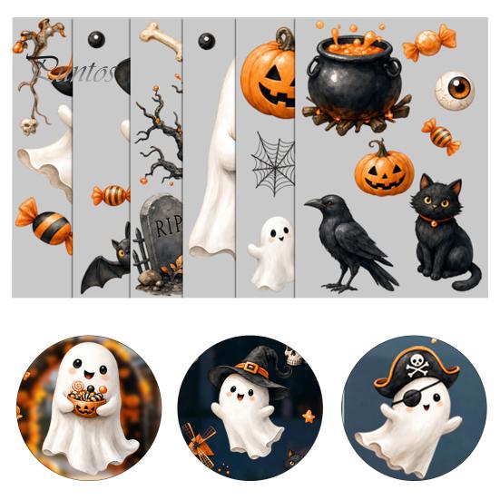 Black Cat Window Clings Halloween Ghost Clings, Cute Pumpkin And Static Stickers, PVC Holiday Glass Decorations Waterproof Decals, Removable Elements