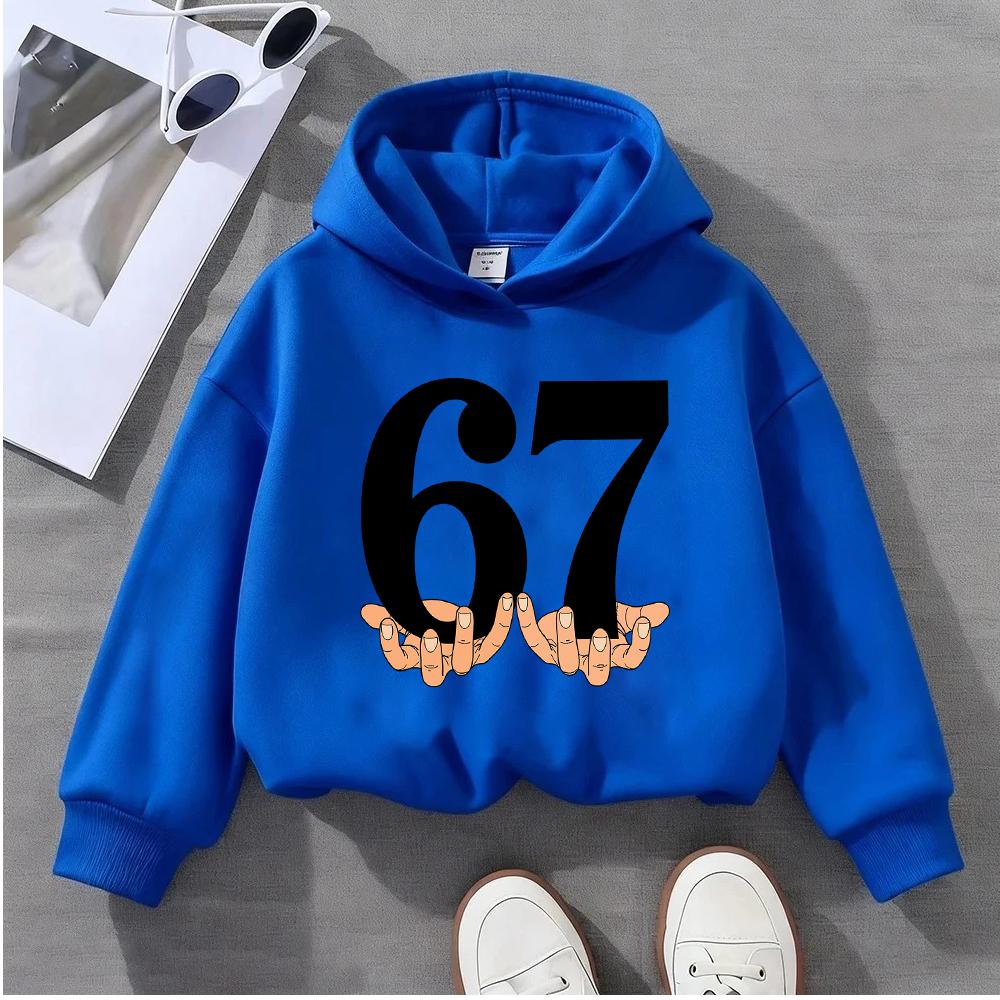 Kids Christmas Sweatshirt 67 Number Print Long Sleeve Cotton Toddler Boys Girls Holiday Casual Pullover Top