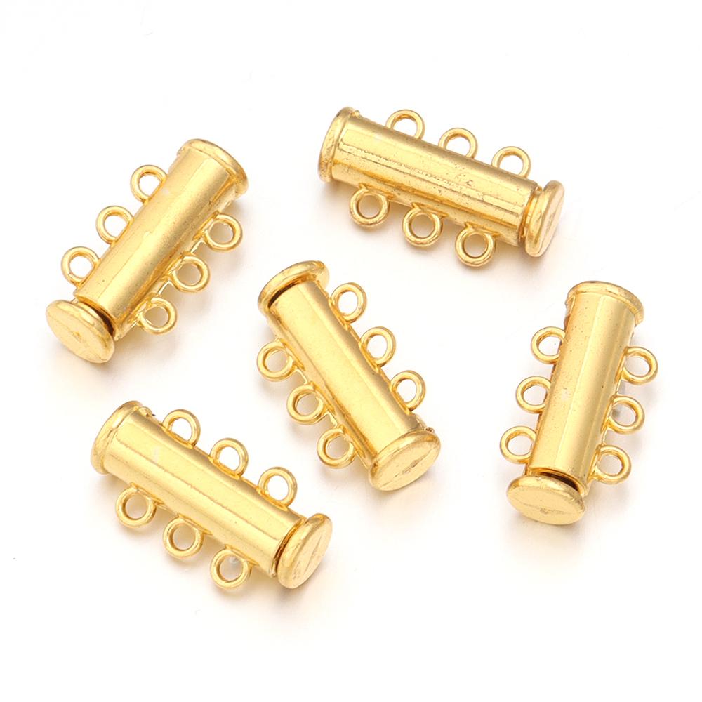 5Pcs 2/3/4/5/6/8 Holes Strong Magnetic Clasps Slide Tubes Lock Clasp Connectors DIY Bracelet Necklace Buckle Hook Jewelry Making