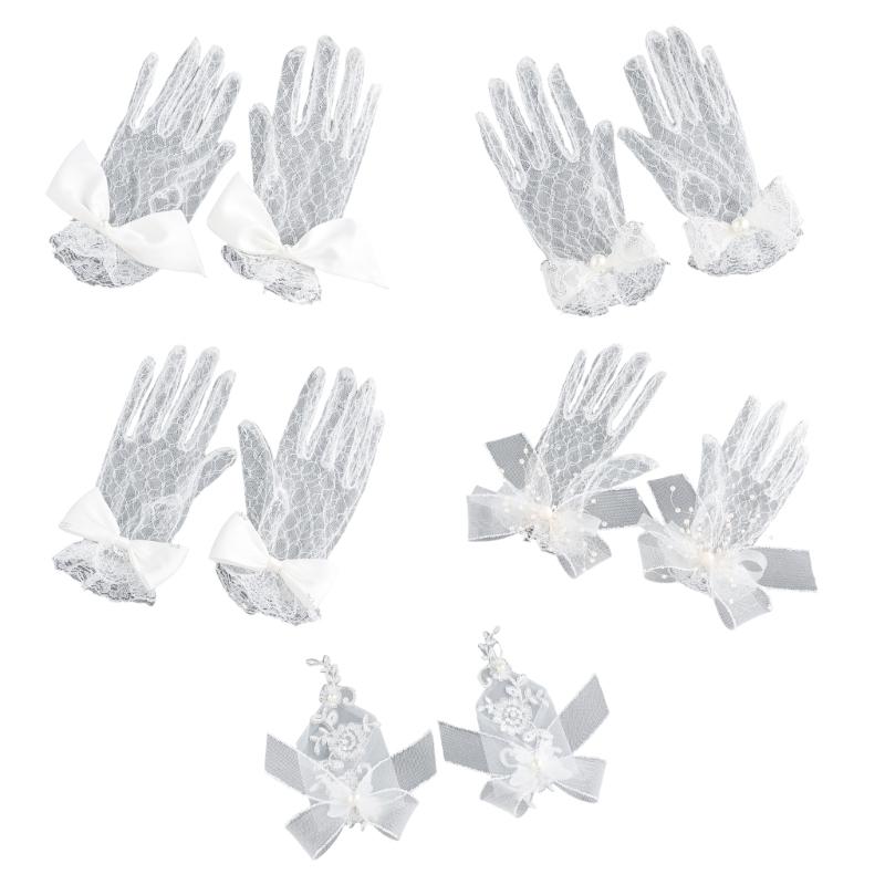 Bridal Gloves Prom Accessory for Operas Concert Stage Shows Evening Banquet Dancing Lace Gloves Photo Props