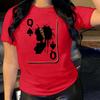Cotton T-Shirt Short Sleeve Round Neck Women 2d Print Tops