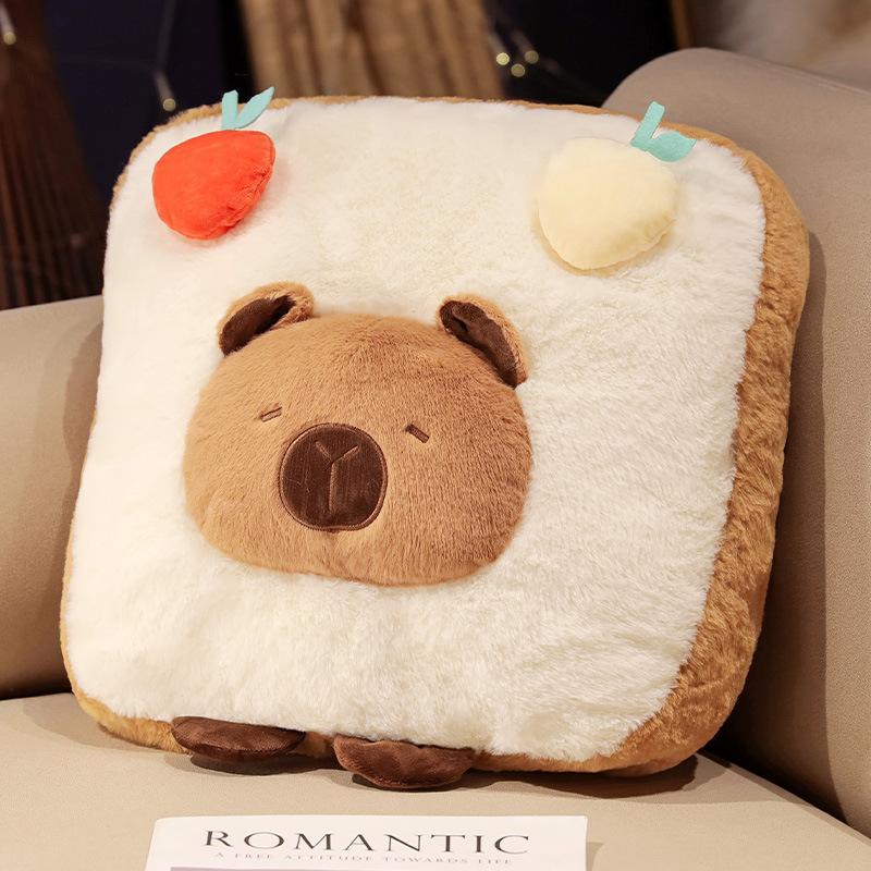Creative and funny Capibara capybara turned into fries burger plush toy doll throw pillow cushion 23cm
