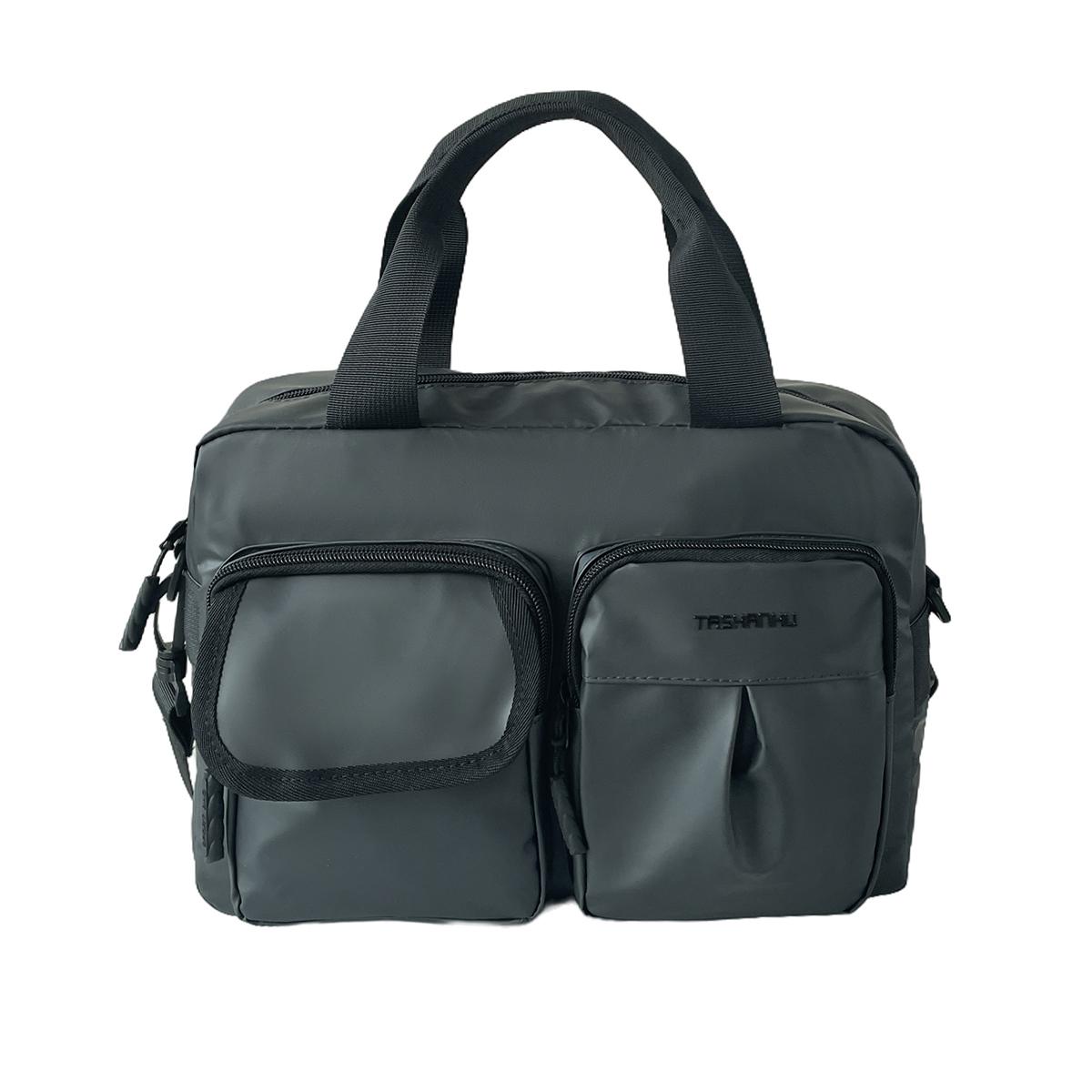 

Business Handbag Outdoor Travel Commuting Meeting Short Trip Messenger Bag Large Storage Briefcase Tote Pack сірий