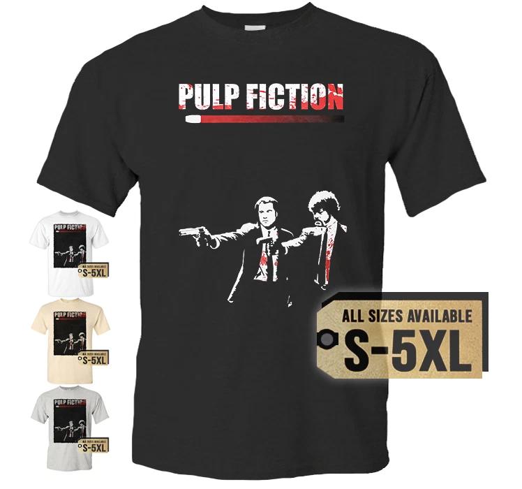 Футболка PULP FICTION V3 Постер фильма Винтаж Натуральный Черный Белый S - 5XL M