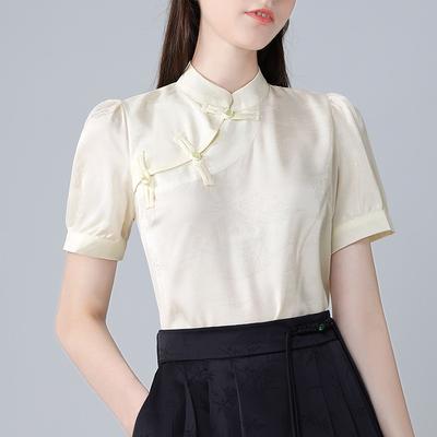 New Chinese Style Suit for Women's New Light Luxury Summer Short-sleeved Shirt