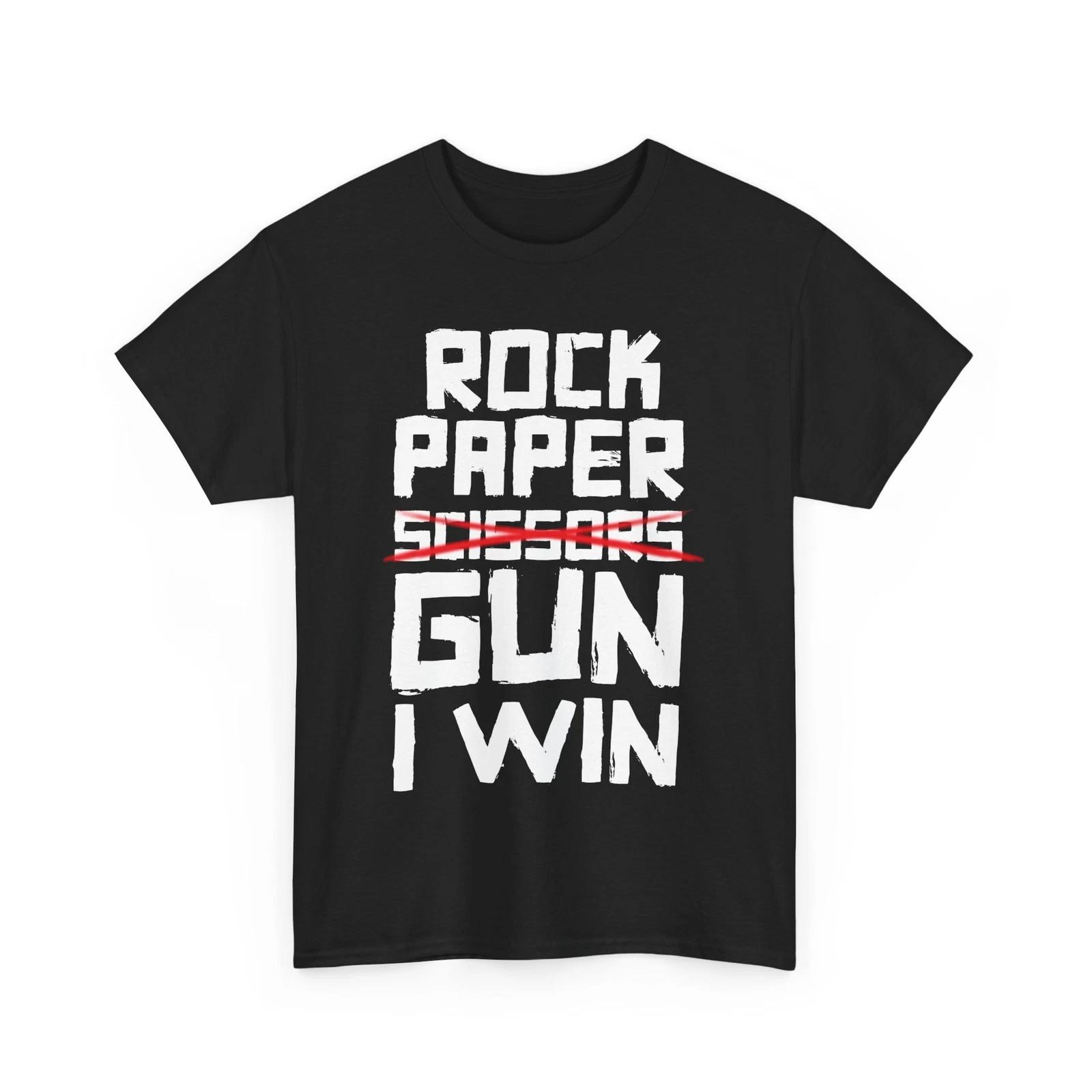 Guns Owner Shirt, Rock Paper Gun I Win T-shirt, Guns Lovers Men Shirt S