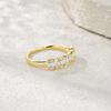 Trendy 925 Sterling Silver Fine Jewelry Gold Plated Ring Emerald Cut Moissanite Eternity Wedding Engagement Ring