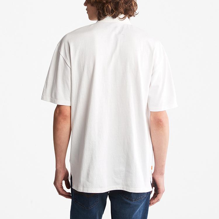 Timberland Casual Large Pocket Polo Shirt Men Tops White A2H23-100