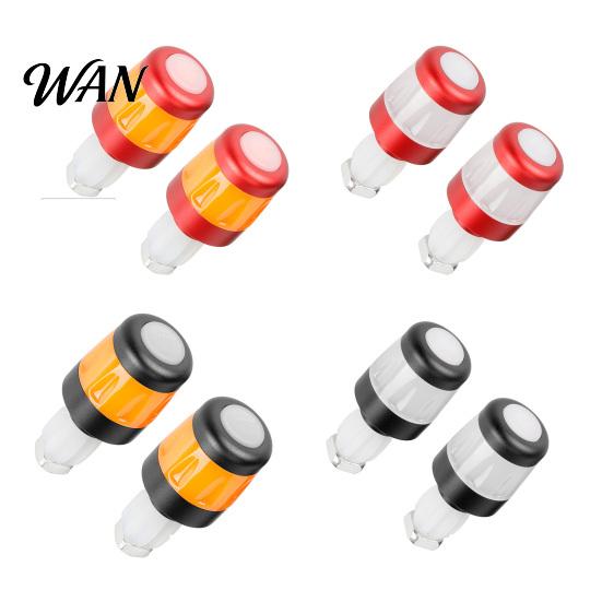 Night Riding Bike Light 2Pcs Bicycle Handlebar End Light, Rechargeable LED Flash Lamp, Long Battery Life Plugs Safety Indicator for Nigh Cycling