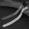 Wave Shape Titanium Steel Silver Sandblasted Magnetic Mens Bracelet with Detachable Buckle