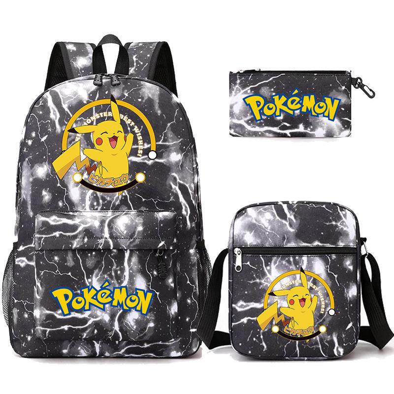 Backpack Teen Student School Bag Three-piece Pencil Case Crossbody Bag