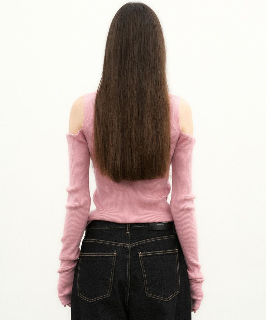 Nigaennikol Nicole Warmer Ribbed Off Shoulder Knit_Classic Pink