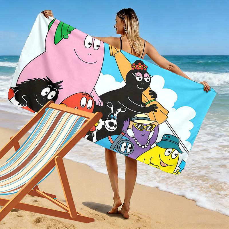 Barbapapa3 Print Beach Towel, Large Soft Quick Dry Towel for Beach Camping Swimming