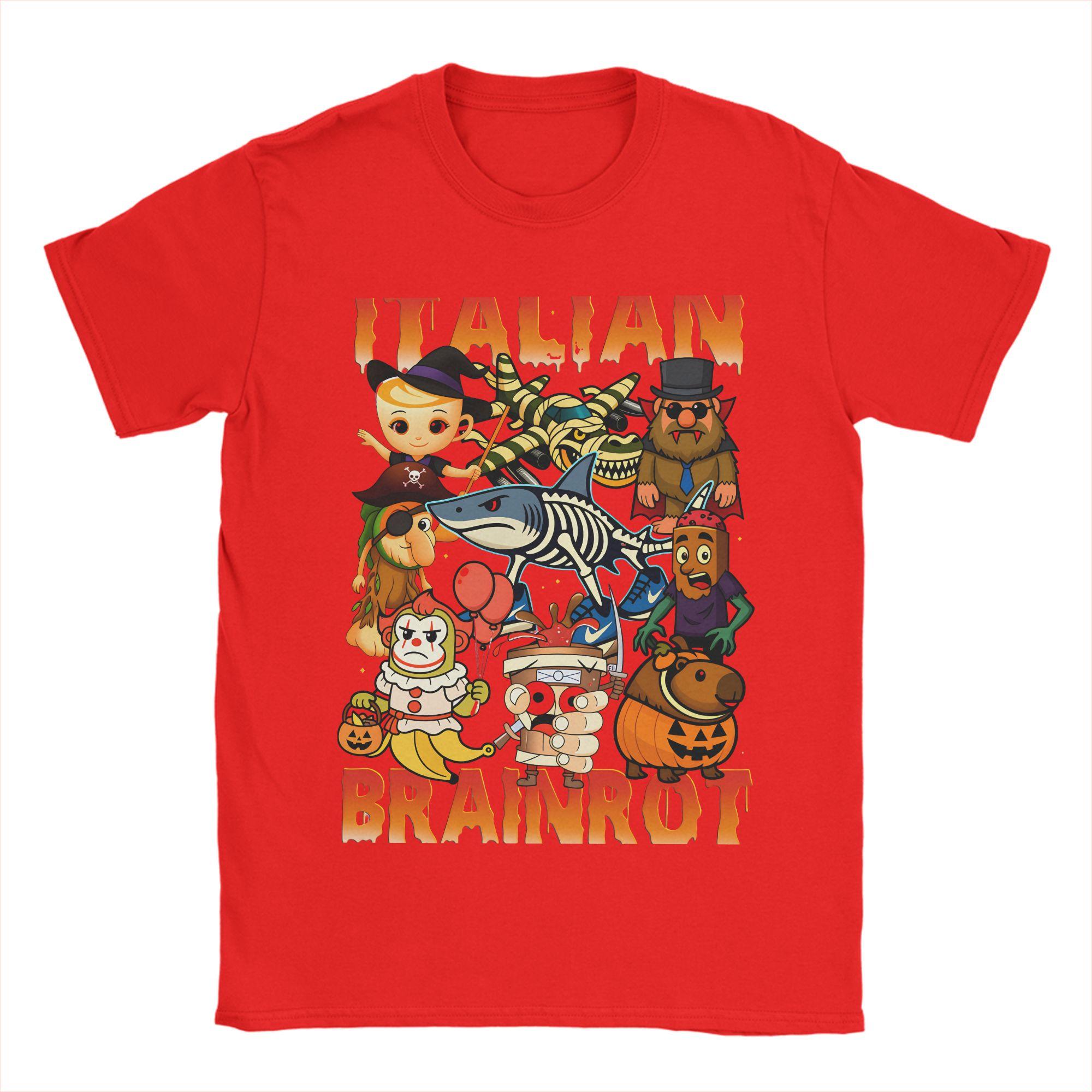 

Halloween Italian Brainrot T Shirt Beach Pure Cotton TShirts For Couple Leisure Casual Tee Shirt Short Sleeves Y2K Funny Tops S