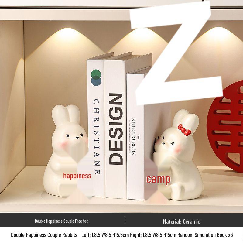 Creative Double Happiness Rabbit Ornament - Newlywed Gift for Home Decoration, Wedding, or Valentine's Day