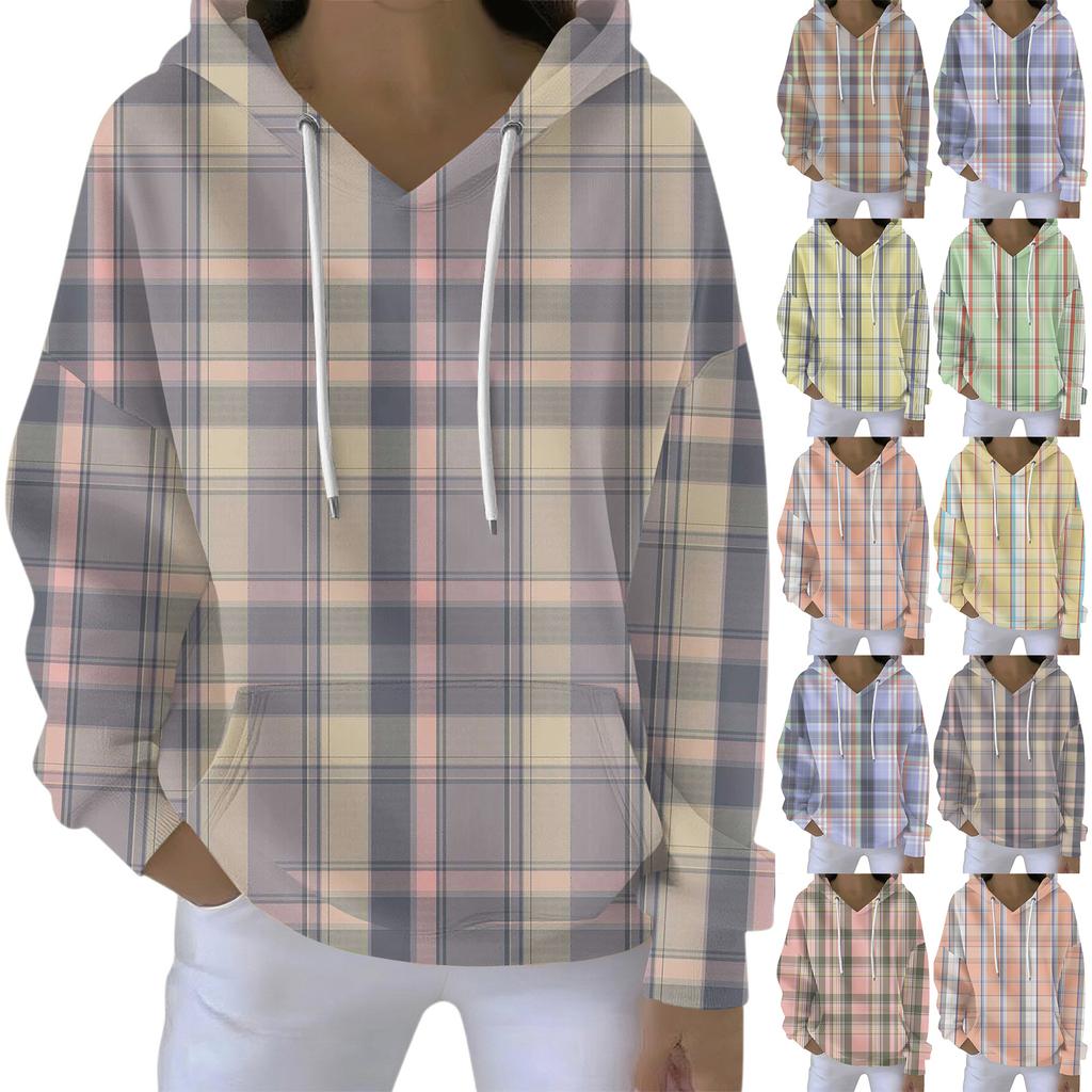 Women's Fashion Casual Hooded Loose Printed Long Sleeve Sweatshirt