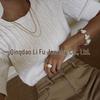 Trendy Minimalist European-American White Mother-of-Pearl Index Finger Ring for Women